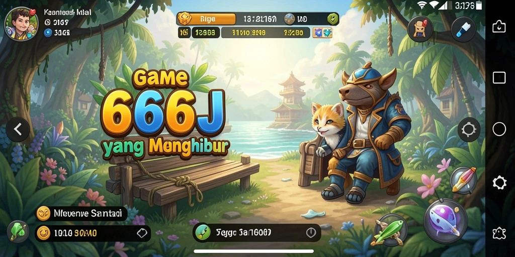 Screenshot gameplay 666J yang menampilkan suasana santai dan menyenangkan.