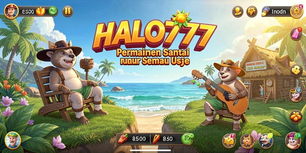 Tampilan gameplay HALO777 yang ceria dan menghibur.