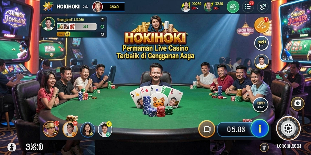 Tampilan gameplay HOKIHOKI Live Casino yang menarik dan realistis.