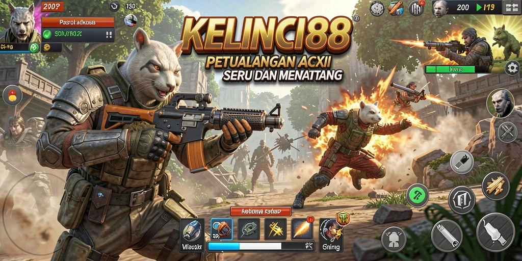 Tampilan gameplay KELINCI88 dengan aksi seru dan karakter lucu.