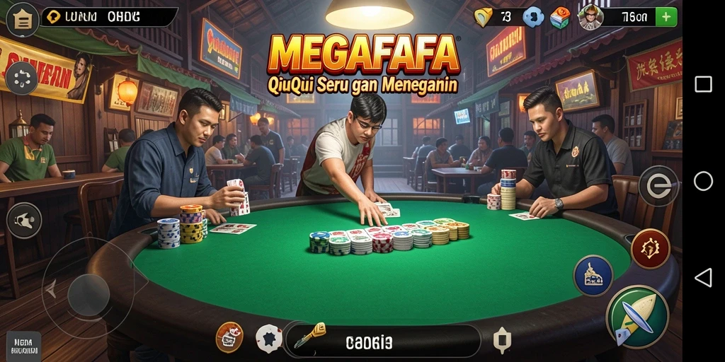 Tampilan gameplay seru dalam MEGAFAFA, menunjukkan aksi QiuQiu yang mendebarkan.