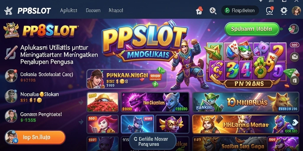 Tampilan antarmuka utama PP8SLOT yang intuitif dan mudah digunakan.