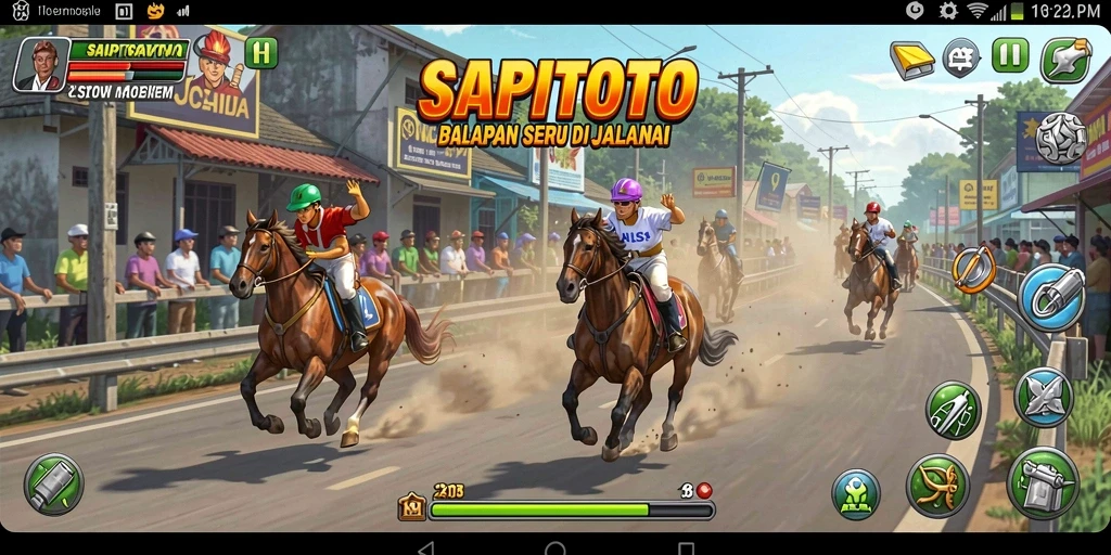 Tampilan utama gameplay balap di SAPITOTO dengan trek yang menantang.