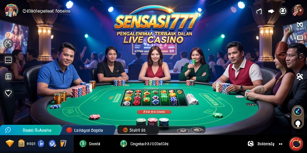 Screenshot SENSASI777 menampilkan gameplay Live Casino yang mengesankan.
